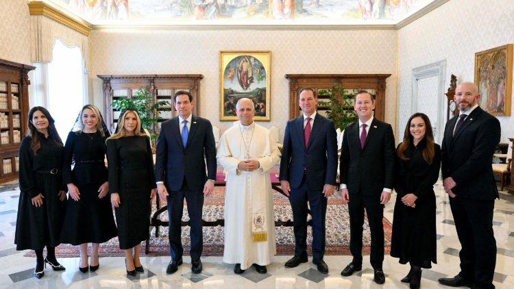 Rubio e a delegação com o Papa Leão XIV